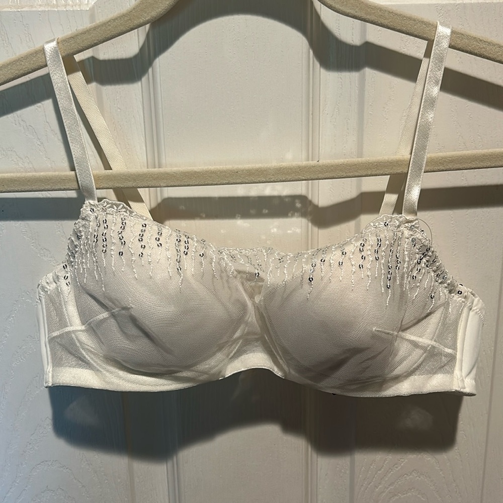 NWT - Soma The Camisole Bra Bridget Sequins Cascade Ivory  36A